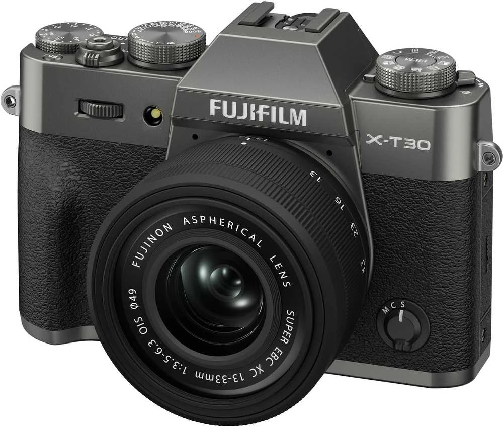 Fujifilm X-T30 III + 13-33mm, charcoal sidabrinis