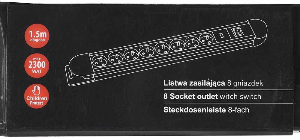 MACLEAN MCE11 Maclean MCE11 Power Strip 8 lizdas su jungikliu