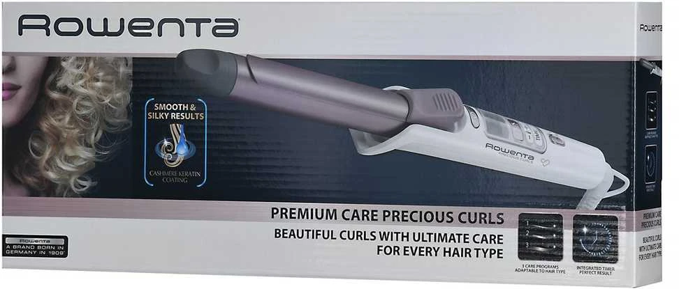 Rowenta Hair Suktukas CF3460F0 Keraminė šildymo sistema, Statinės skersmuo 25 mm, Temperatūra (min) 130 °C, Temperatūra (maks.) 200 °C, Šildymo lygių skaičius 8, Ekranas LCD, Snow baltas/metal cinamono rožinė