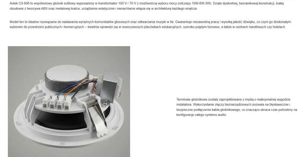 Kompiuterio kolonėlės Ceiling speaker Avtek CS 606