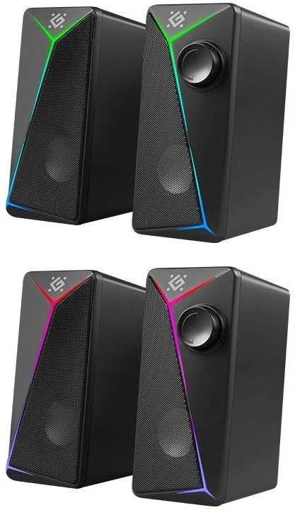 PC Speakers 2.0 DEFENDER J5 2.0 6W LED USB juodas