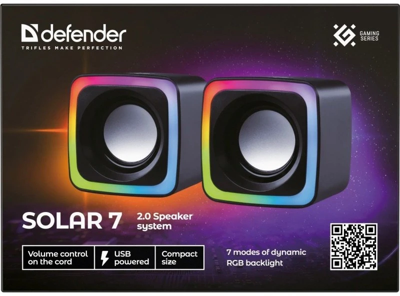 DEFENDER SOLAR 7 2.0 6W LED USB SPEAKERS 65117