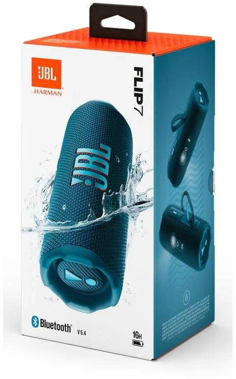 JBL Flip 7 nešiojama kolonėlė, mėlynos spalvos