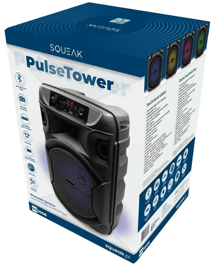 SQUEAK KARAOKE SPEAKER PULSETOWER BT 5.3 + EDR SQ1006
