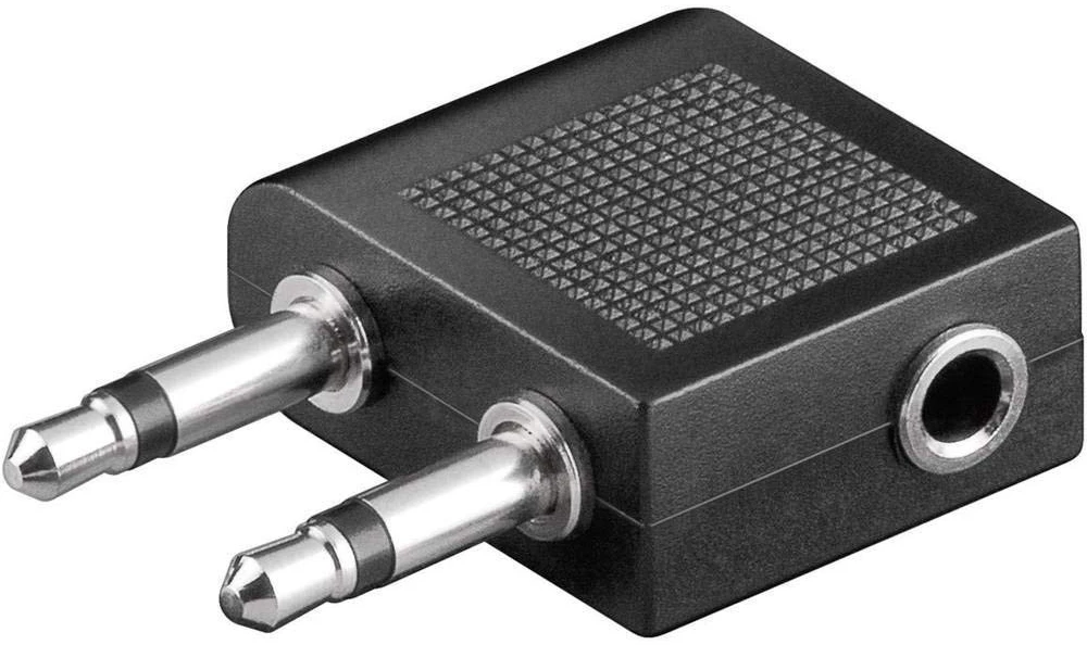 Garso Adapteris - Goobay Lėktuvo Kelioninis Ausinių Adapteris 3,5 mm Stereo Į Du 3,5 mm Mono Kištukus