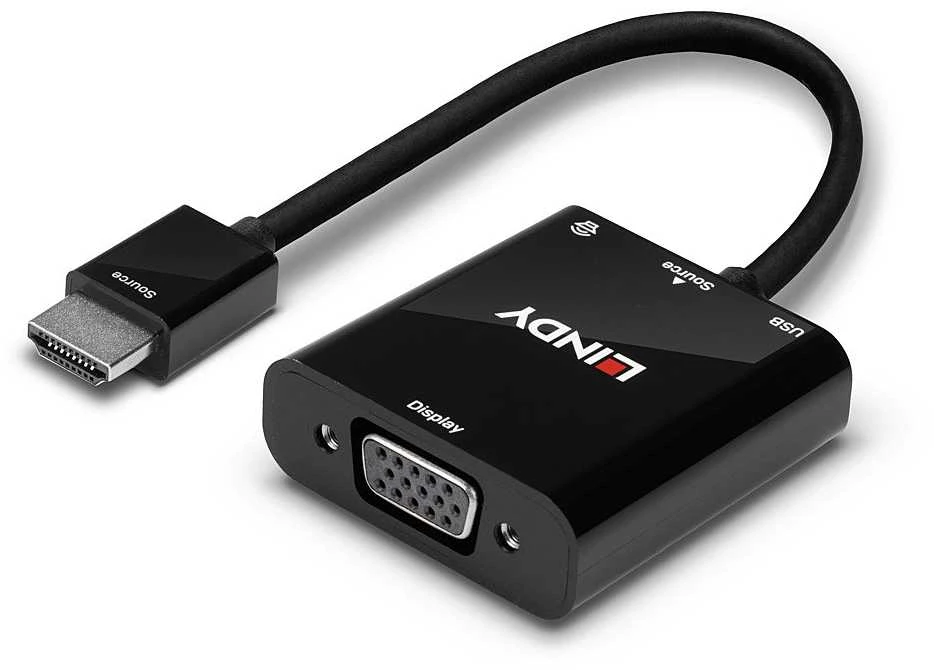 Garso Adapteris - LINDY HDMI į VGA ir Garso Keitiklis, 1920x1200@60Hz
