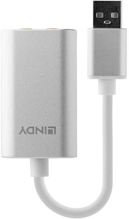 Garso Adapteris - LINDY USB Tipo A Ausinių Mikrofono Adapteris, Baltas