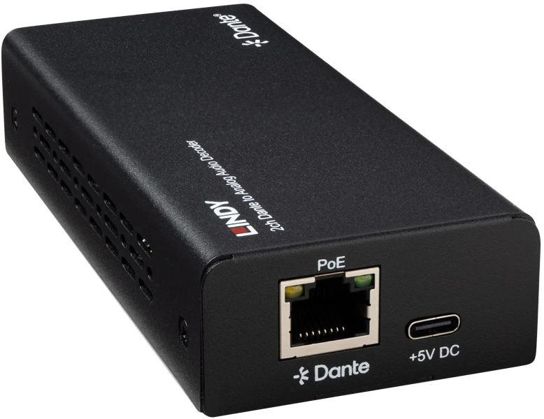 Lindy garso dekoderis su PoE ir USB-C jungtimis