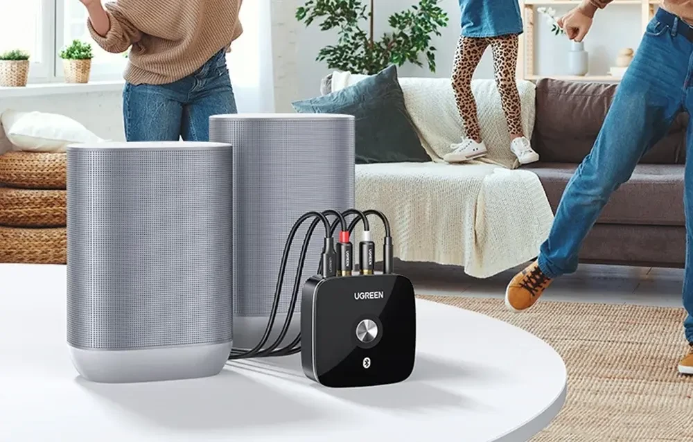 Ugreen Bluetooth 5.1 aptX garso imtuvas su 3.5mm (AUX), 2xRCA lizdais