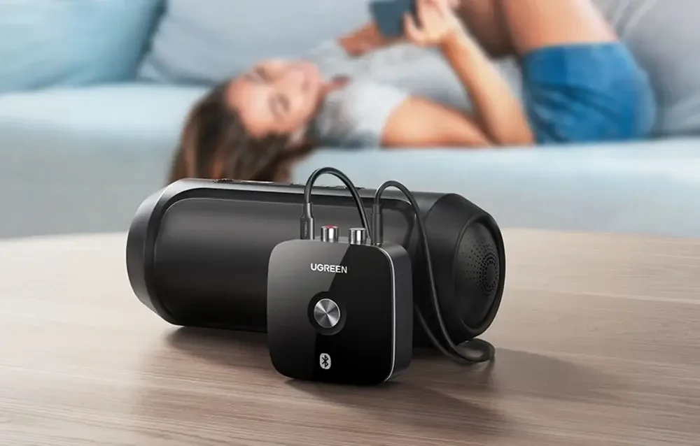 Ugreen Bluetooth 5.1 aptX garso imtuvas su 3.5mm (AUX), 2xRCA lizdais