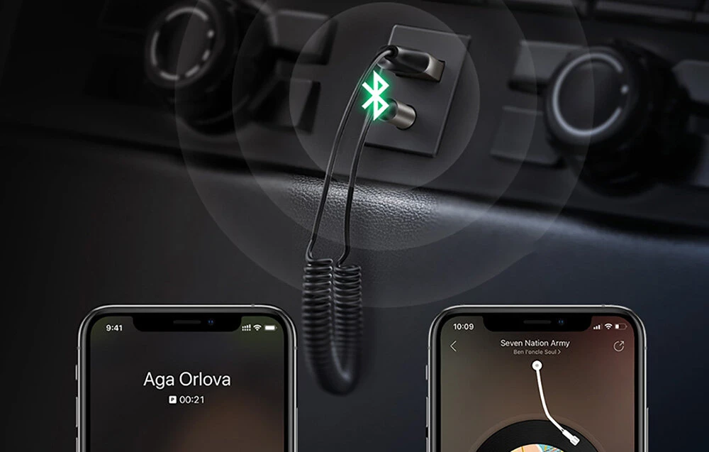 Automobilinis Bluetooth imtuvas UGREEN 70601B - pilkas
