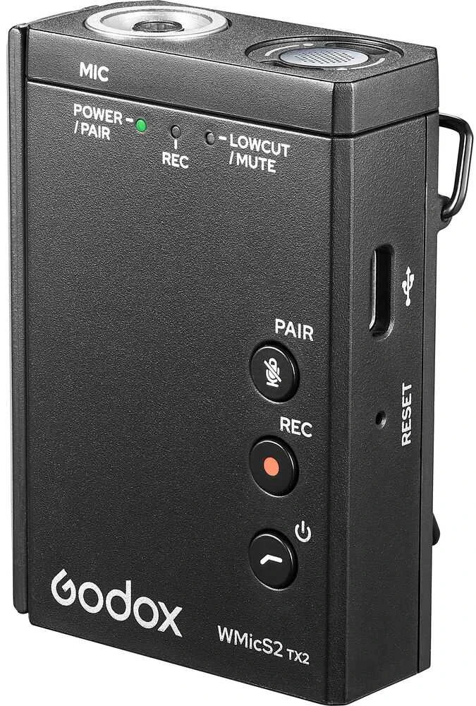 Garso įranga - Godox WMicS2 Kit 2 UHF bevielė mikrofono sistema juoda