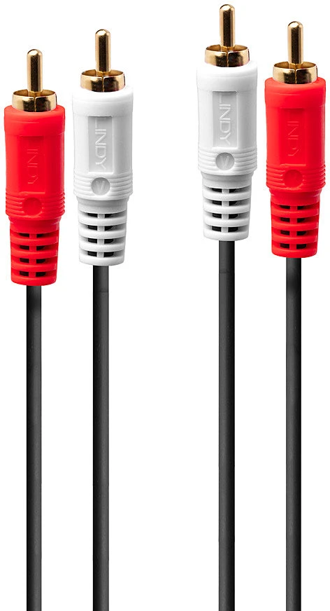 Garso Kabelis - Lindy 10 m 2×RCA Stereo M Į M Paauksuoti Galai