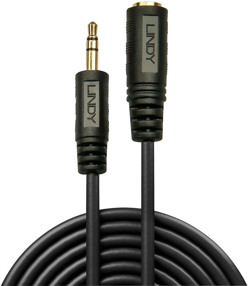 Garso Kabelis - LINDY Garso Prailginimo Kabelis 3.5 mm Stereo, 2 m, Juodas