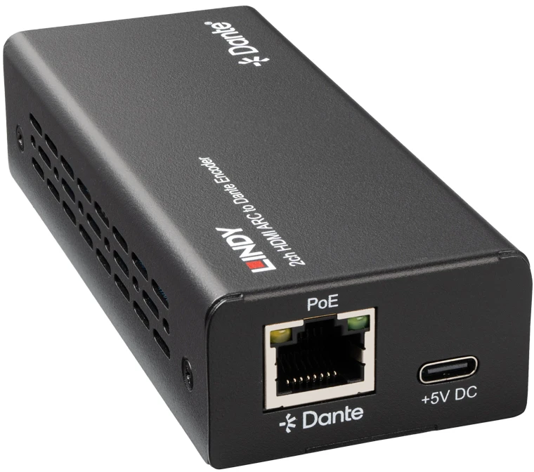 Garso Koduoklis - Lindy 2ch HDMI ARC į Dante Koduoklį, 24-bit, 100m, Juodas