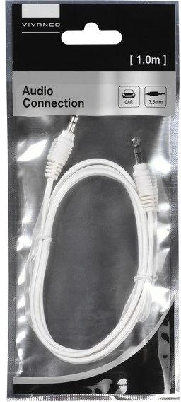 Garso Laidas - Vivanco 35811, 3,5 mm–3,5 mm, 1 m, Balta