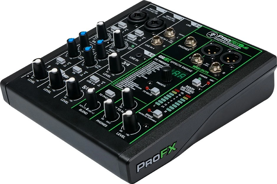 Mackie ProFX6v3 - 6 kanalų analoginis maišytuvas su USB sąsaja, juodas