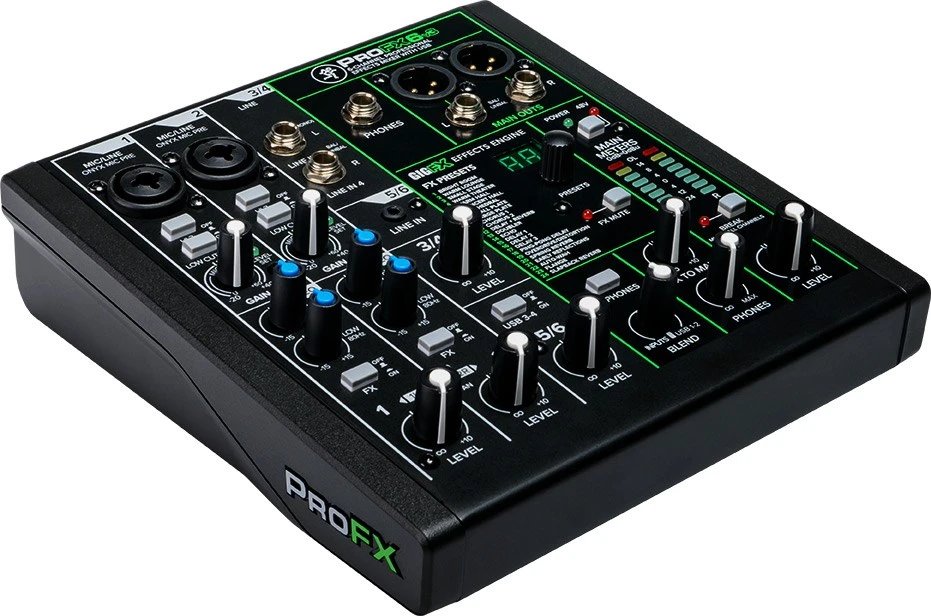 Mackie ProFX6v3 - 6 kanalų analoginis maišytuvas su USB sąsaja, juodas