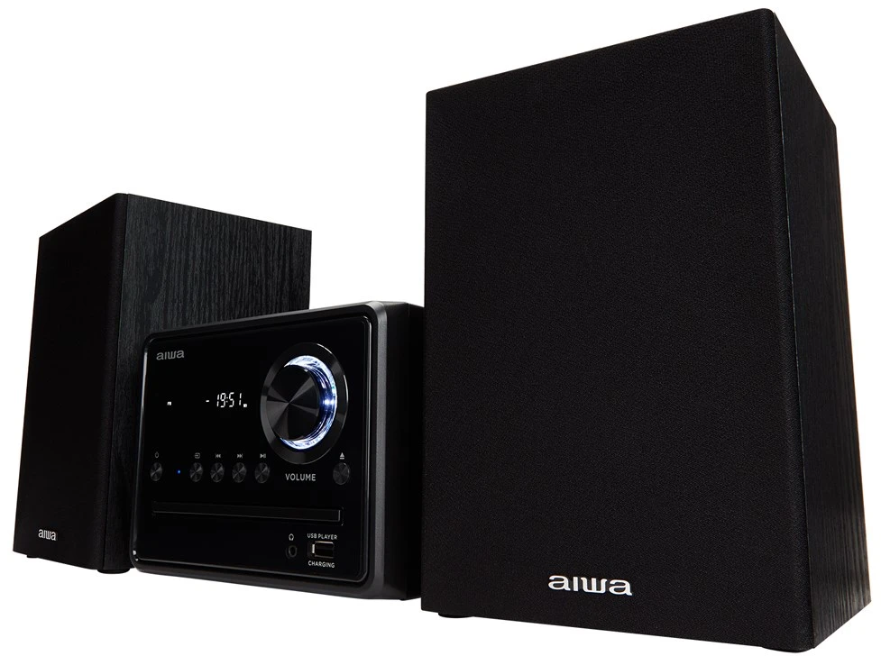Aiwa Hi-Fi mikro garso sistema 20W RMS su Bluetooth/CD/USB grotuvu ir FM radiju, juoda