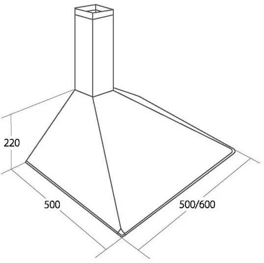Cooker hood chimney AKPO WK-5 SOFT 50 Baltas (159,7 m3/h, 500mm, baltos spalvos)