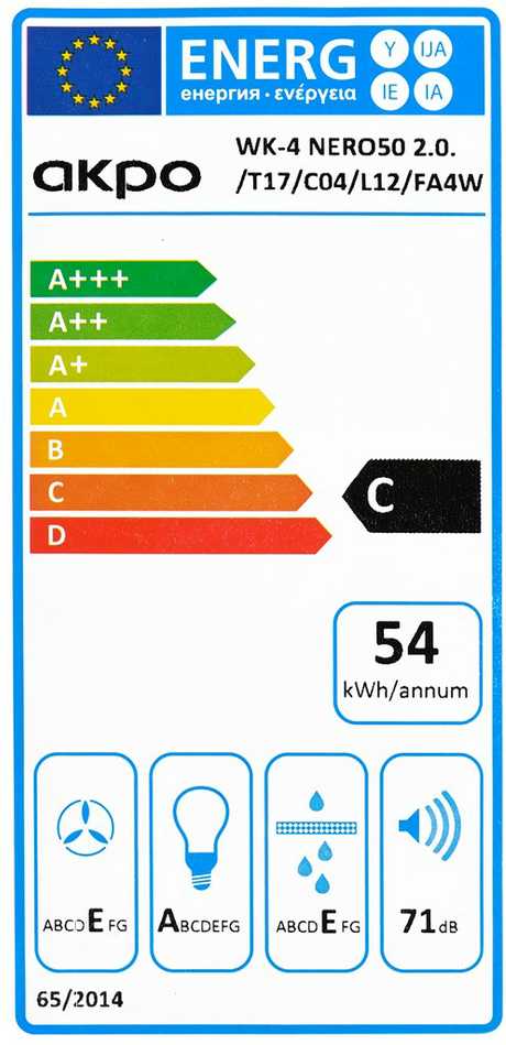 Gartraukis AKPO WK-4 NERO LINE 2.0 50 Juodas T300 LED linijinis gaubtas/aktuatorius