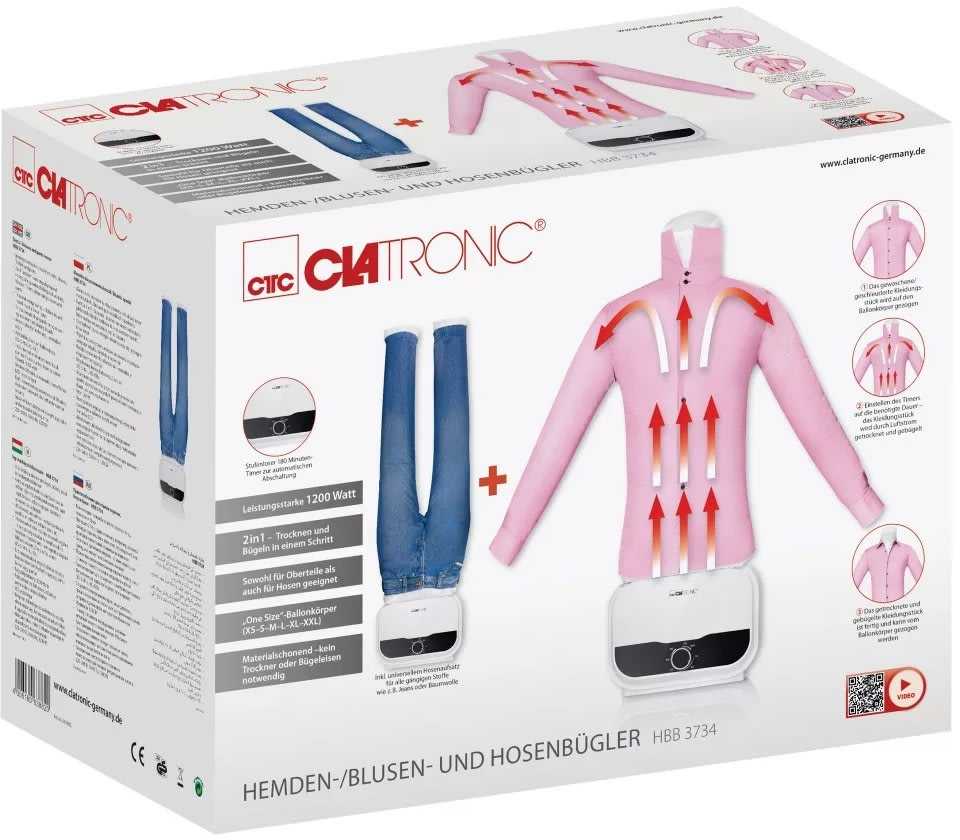 CLATRONIC HBB 3734 Upright garment garintuvas 1200 W Baltas