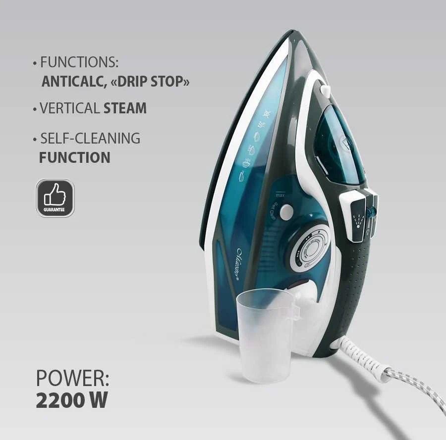 Garų lygintuvas MAESTRO MR-304C 2200W Baltas, Mėlyna