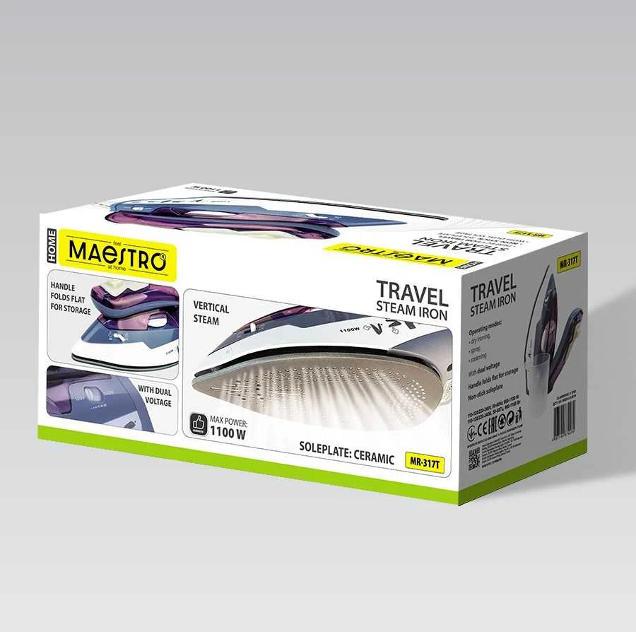 Garų lygintuvas MAESTRO MR-317T 1100W travel iron Violetinė