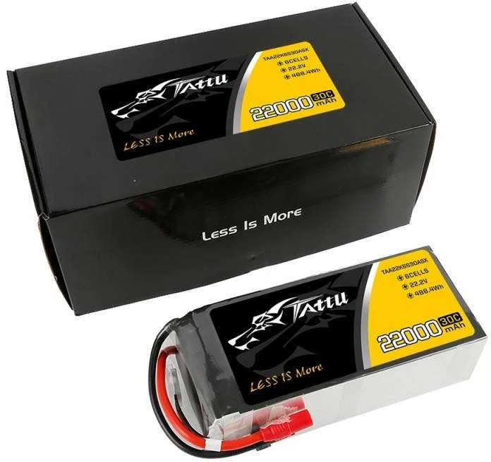 Gens Ace & Tattu Tattu 22000mAh 22.2V 30C 6S1P LiPo AS150 + XT150 akumuliatorius