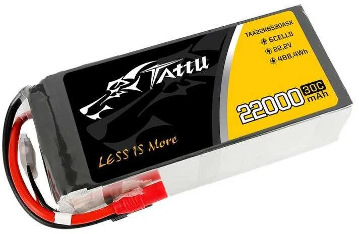 Gens Ace & Tattu Tattu 22000mAh 22.2V 30C 6S1P LiPo AS150 + XT150 akumuliatorius