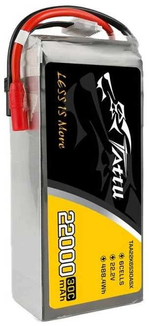 Gens Ace & Tattu Tattu 22000mAh 22.2V 30C 6S1P LiPo AS150 + XT150 akumuliatorius
