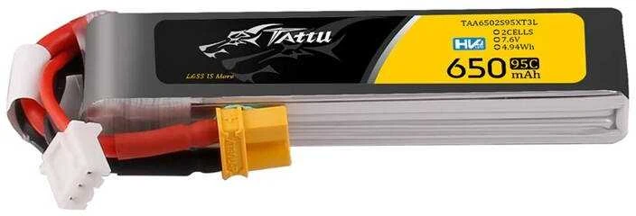 Gens Ace & Tattu Akumuliatorius Lipo Tattu 2s 650 mAh 95C 7,6 V HV su XT30 Long-Pack