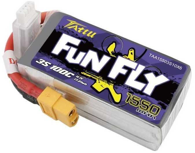 Gens Ace & Tattu Tattu Funfly 1550mAh 11.1V 100C 3S1P akumuliatorius