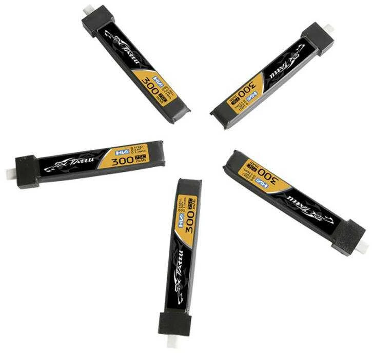 Gens Ace & Tattu Tattu LiPo 300mAh 3.8V 75C 1S1P HV BT2.0.5 akumuliatoriai (5 vnt.)
