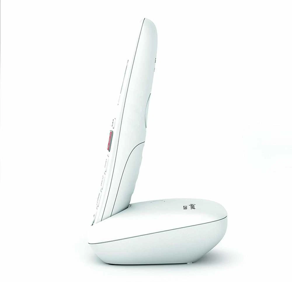 Belaidis telefonas - Gigaset E290 Dideli Mygtukai, 150 Kontaktų, Skambučių Blokavimas, Balta
