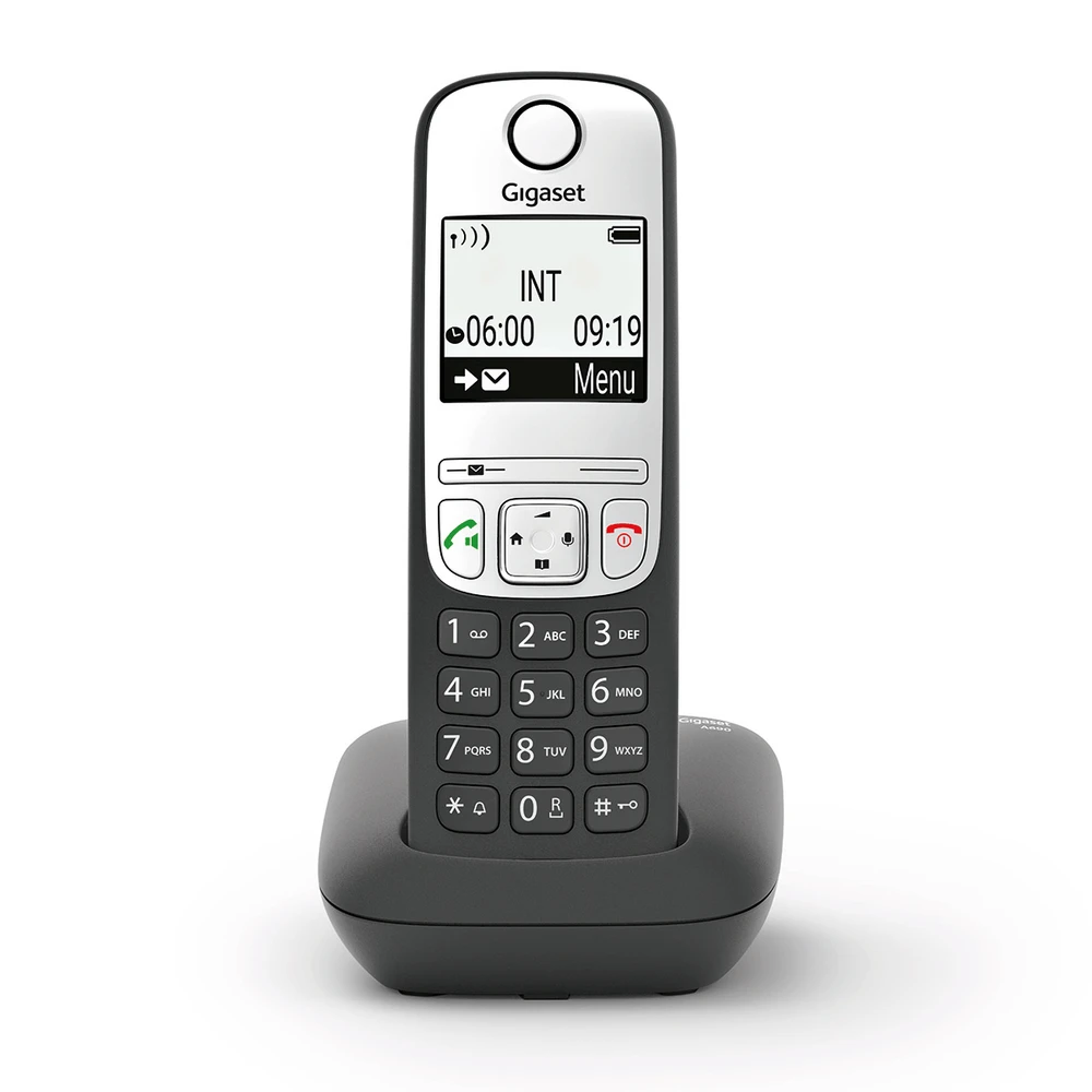 Belaidis telefonas - GIGASET A690 100 Įrašų Telefonų Knyga, 14h Pokalbių Laikas, Juodas