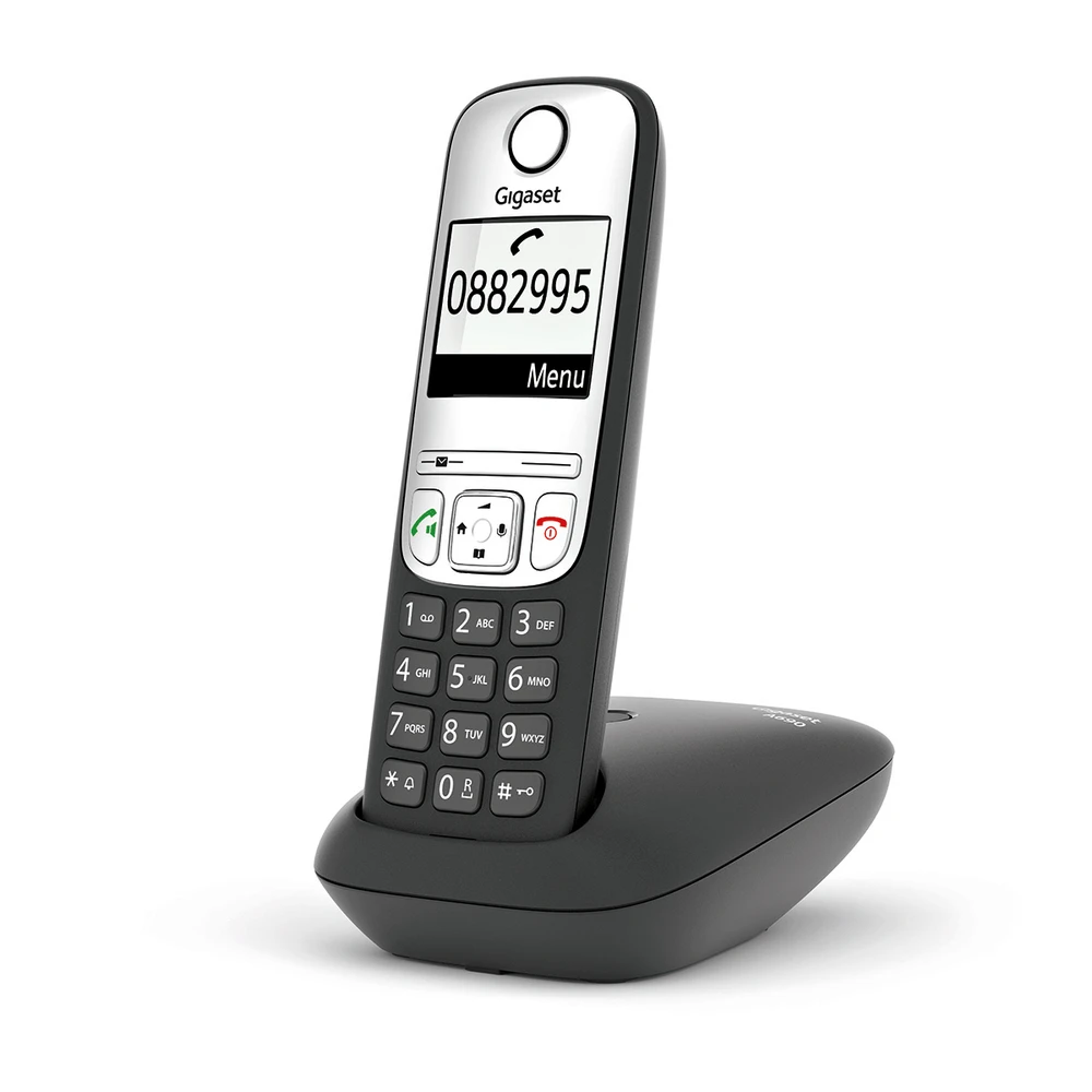 Belaidis telefonas - GIGASET A690 100 Įrašų Telefonų Knyga, 14h Pokalbių Laikas, Juodas