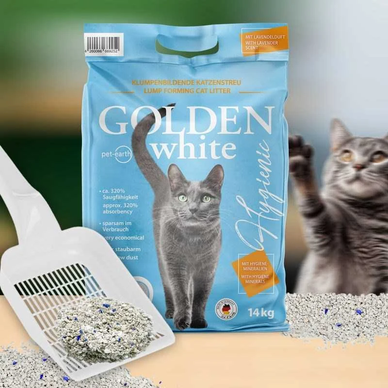 Golden Grey Golden Pilkas GOLDEN Baltas Hygienic - bentonite litter - 14kg