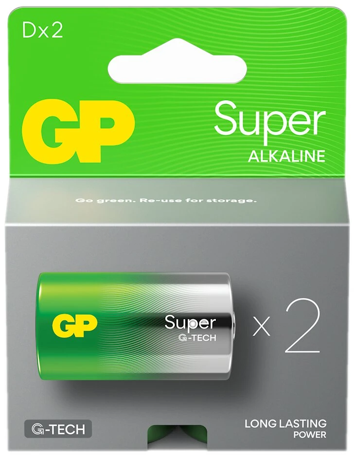 GP Battery GP Baterija Baterija - GP LR20 Super Alkaline 2BL Ilgalaikė Energija