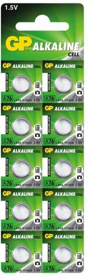 GP A76 LR44 baterijos 10 vnt. pakuotė