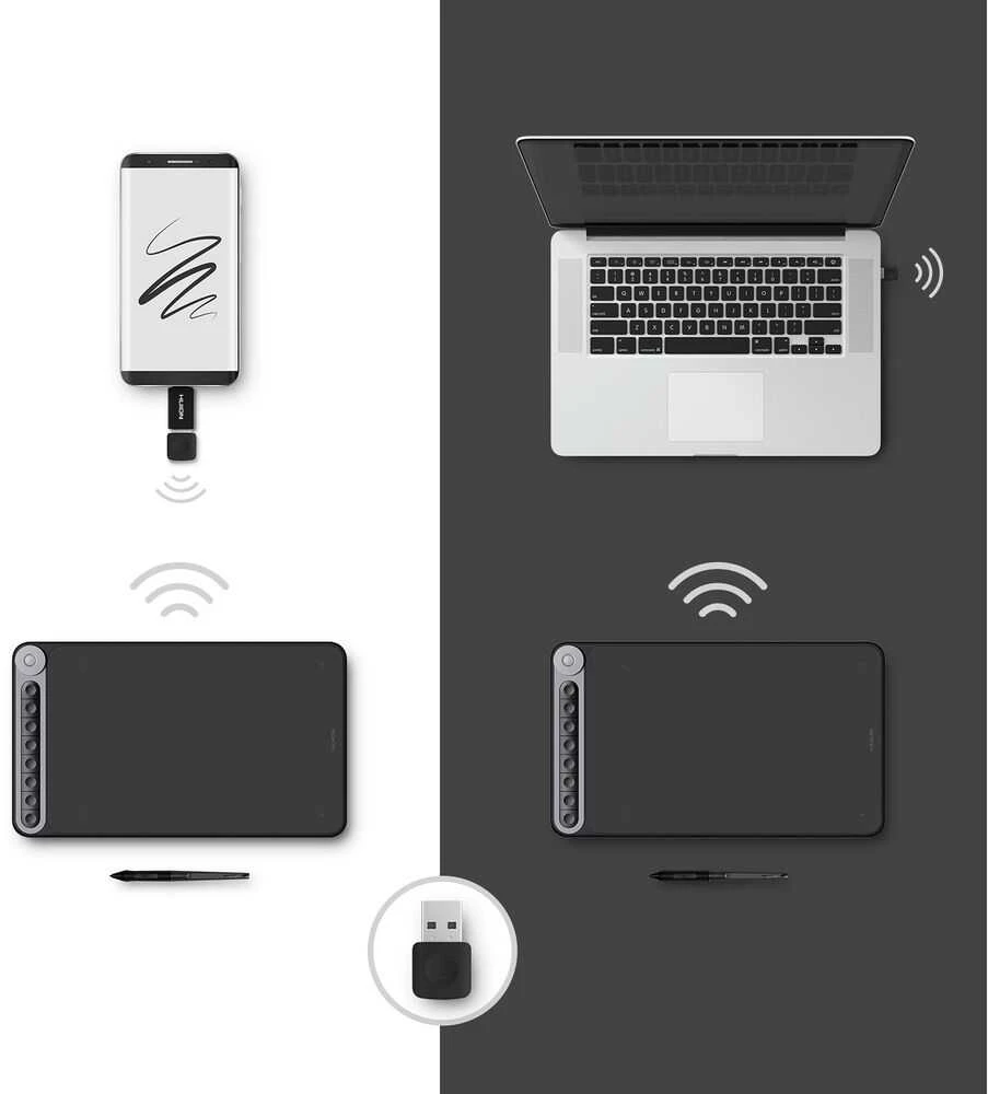 Bevielė grafinė planšetė HUION Inspiroy Dial 2