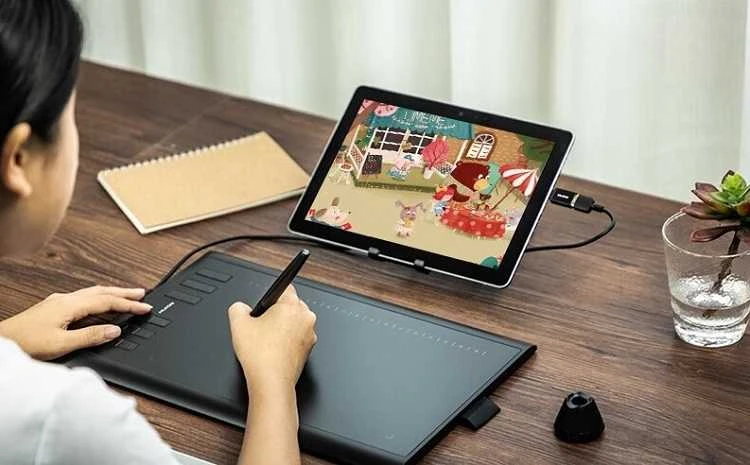 HUION H1060P grafinis planšetinis kompiuteris 5080 Lpi 250 x 160 mm USB Juodas