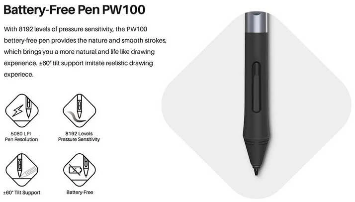 Grafikos Planšetė - HUION Inspiroy H950P 221x138mm 8192-Lygio Pieštukas 8 Mygtukai