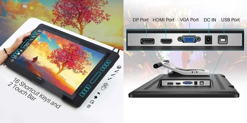 Grafikos Planšetė - HUION Kamvas Pro 20 19.5" FHD 8192 Lygiai Ekspresiniai Klavišai