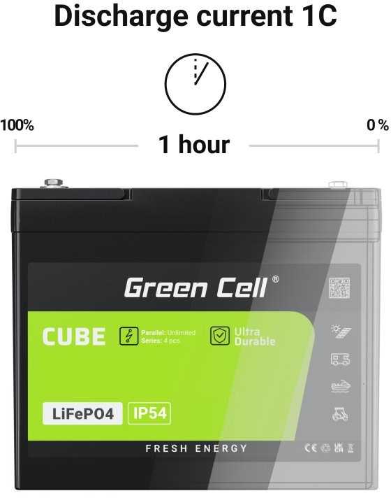 „Žalias Cell“ Žalias Cell LFPGC12V60AH UPS akumuliatorius ličio geležies fosfatas (LiFePO4) 12,8 V 60 Ah