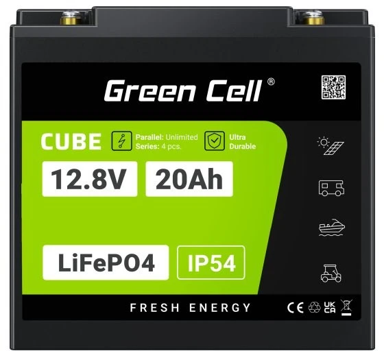 Green Cell Akumuliatorius - Žalias Cell LFPGC12V20AH LiFePO4 12.8V 20Ah 185x80x170mm 3kg