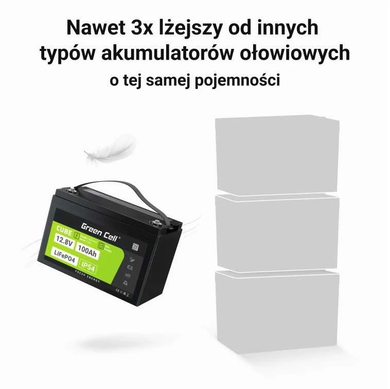Green Cell „Žalias Cell“ Žalias Cell LFPGC12V100AH UPS akumuliatorius ličio geležies fosfatas (LiFePO4) 12,8 V 100 Ah