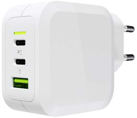 Green Cell Žalias Cell Žalias Cell įkroviklis 65W GaN GC PowerGan - 2x USB-C, 1x USB-A - baltas