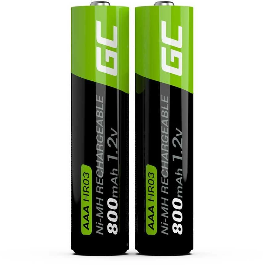 Green Cell Žalias Cell Įkraunama Baterija - Žalias Cell GR08 AAA NiMH 800mAh 2-vnt.