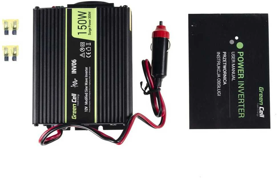 Green Cell Žalias Cell Inverteris 12V/230V 150W/300W modifikuota sinusinė išėjimo įtampa Žalias Cell